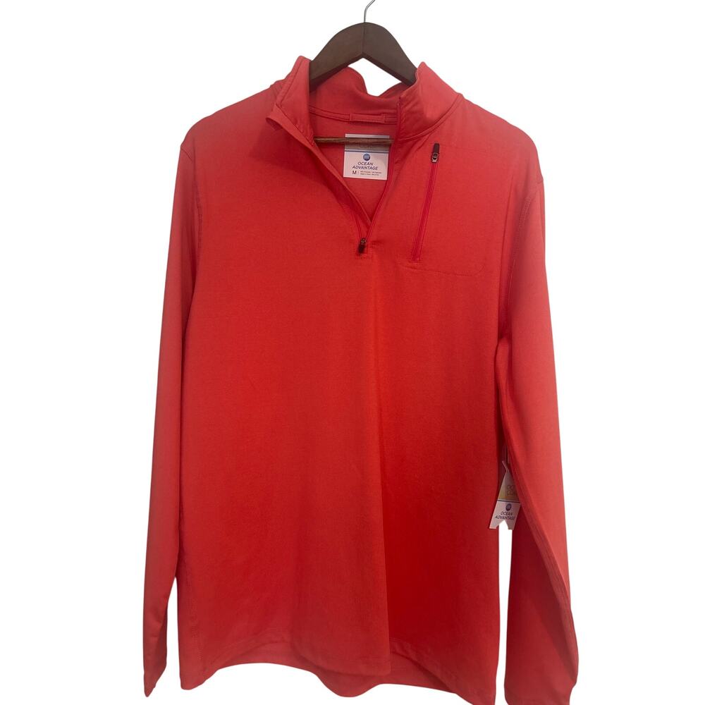 NWT Mens Ocean + Coast Coral 1/4 Zip Size M